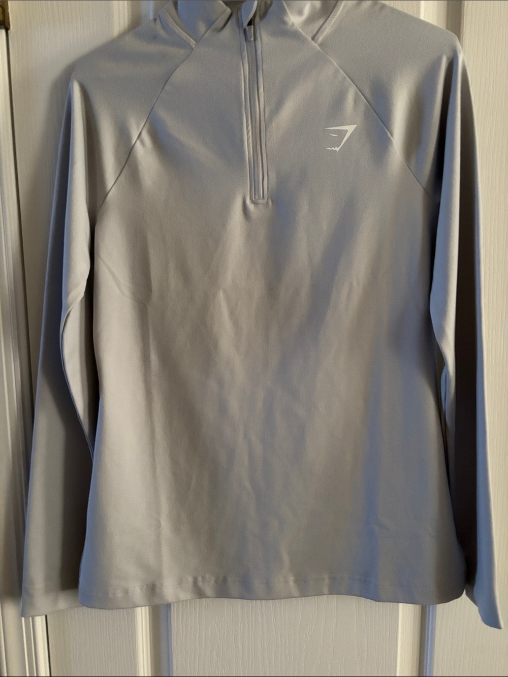 Gymshark Light Gray Quarter-Zip Performance Top